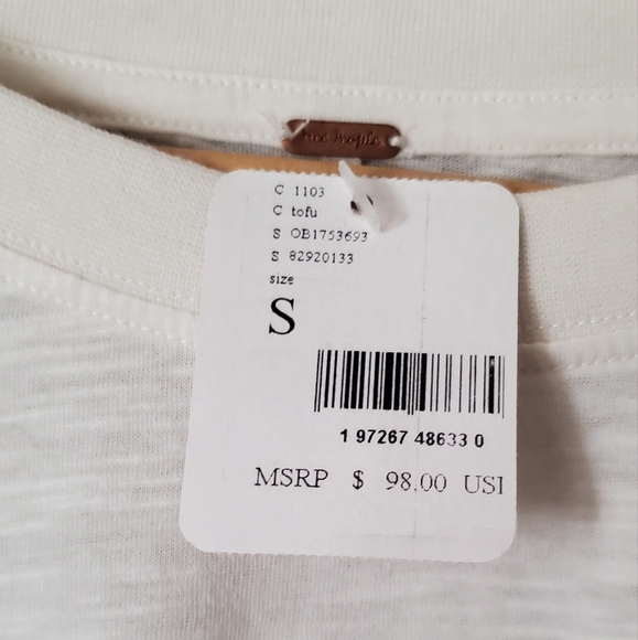 NWT FREE PEOPLE GARDENER TEE S - Picture 4 of 6
